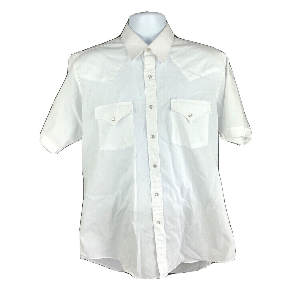 Sheplers Western Rodeo Cowboy Shirt Size 16 Short Sleeve Pearl Snaps Vintage 90s